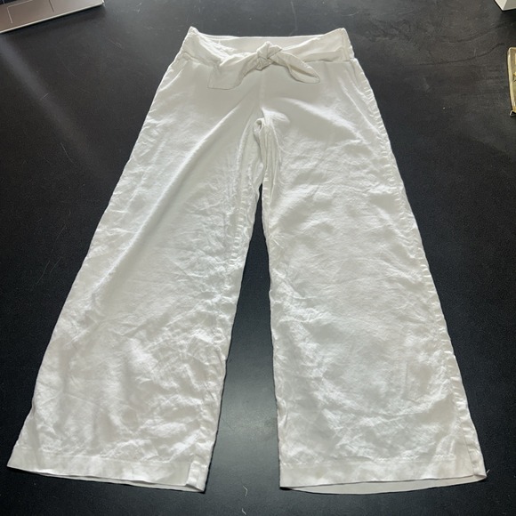 INC Women's Wide-leg Tie-front Linen Blend Pull On Palazzo Pants 6 TEDO - Picture 2 of 9